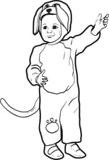 Puppy Dog Halloween Costume Coloring Page