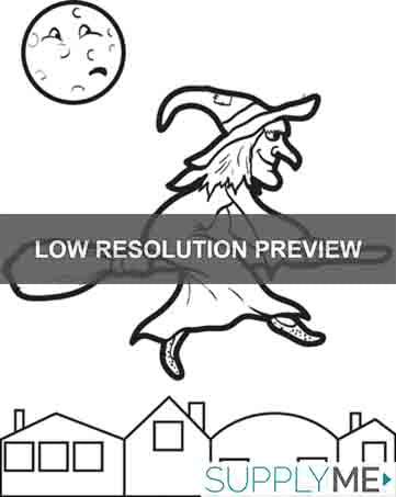 Printable Halloween Witch Coloring Page for Kids #7