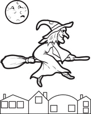 FREE Printable Witch Coloring Page for Kids