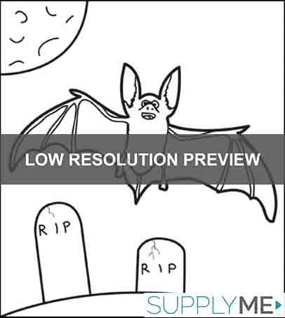 Printable Bat Coloring Page for Kids #1