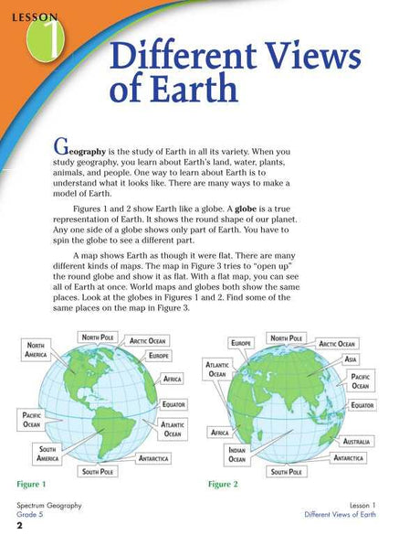 Spectrum Geography Workbook, Grade 5