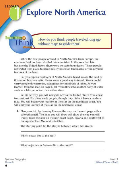 Spectrum Geography Workbook, Grade 5