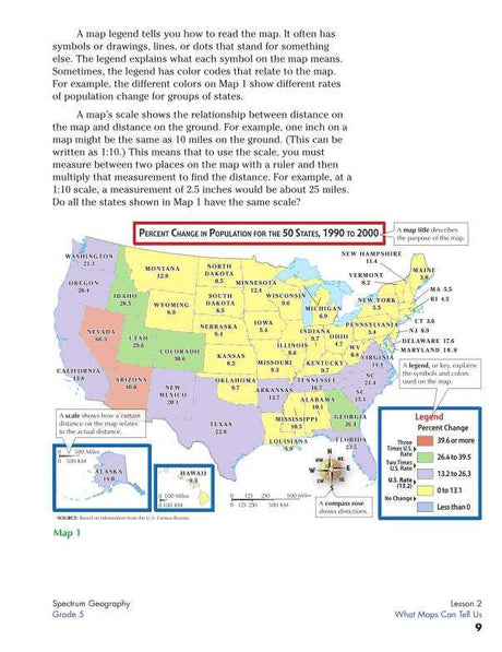 Spectrum Geography Workbook, Grade 5