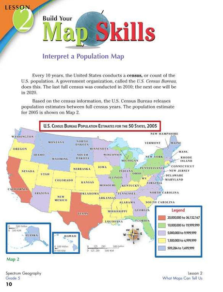 Spectrum Geography Workbook, Grade 5
