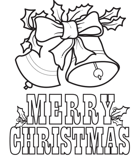 FREE Printable Merry Christmas Bells Coloring Page for Kids