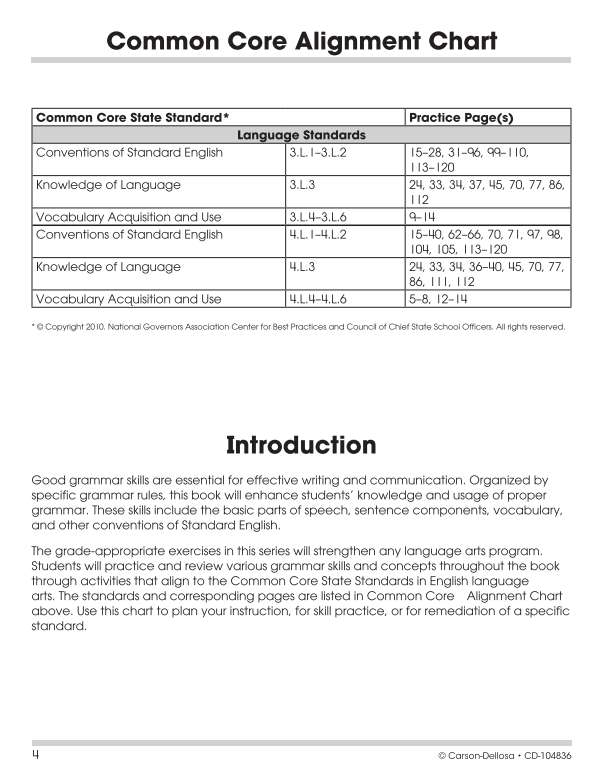 Grammar Workbook, Grades 3-4