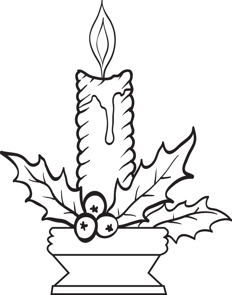 FREE Printable Christmas Candles Coloring Page for Kids