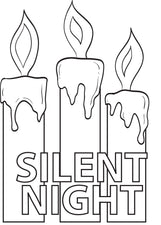 FREE Printable Silent Night Christmas Candles Coloring Page