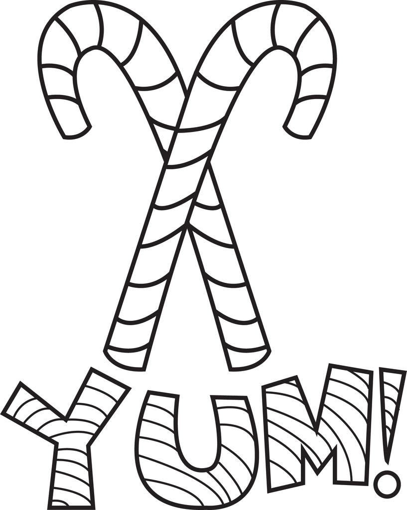 Christmas Candy Cane Coloring Pages