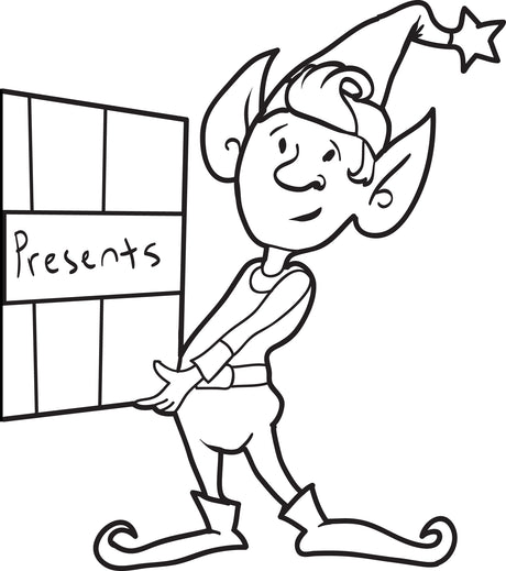 FREE Printable Elf Coloring Page for Kids