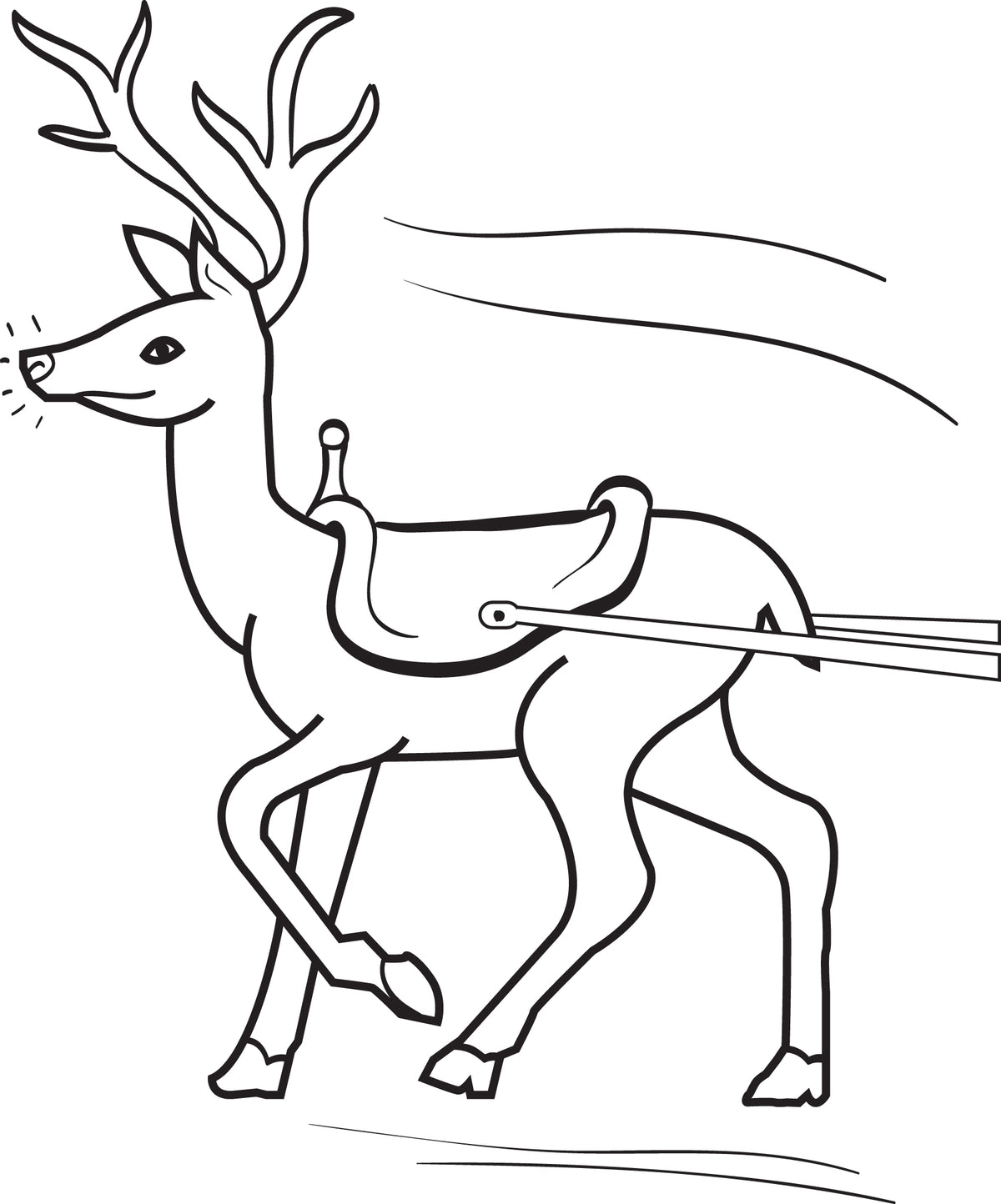 FREE Printable Reindeer Coloring Page for Kids