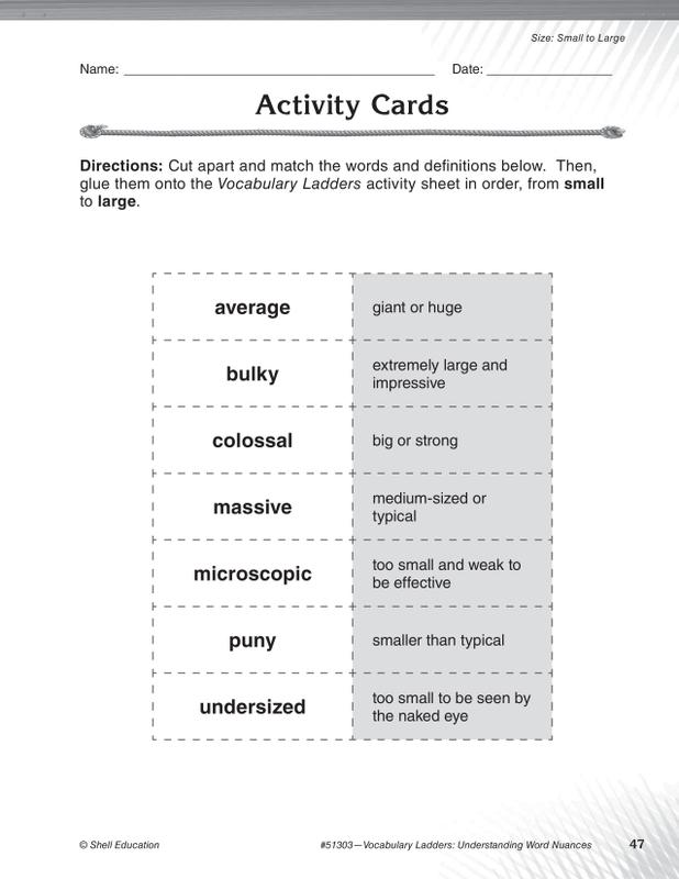 Vocabulary Ladders: Understanding Word Nuances, Grade 4