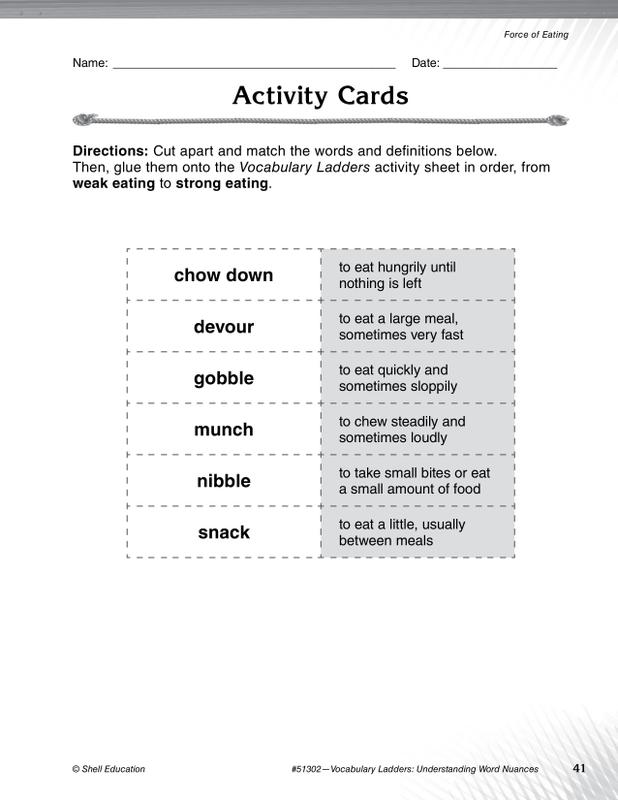 Vocabulary Ladders: Understanding Word Nuances, Grade 3