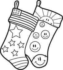 FREE Printable Christmas Stockings Coloring Page for Kids
