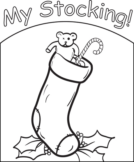 FREE Printable Christmas Stocking Coloring Page for Kids