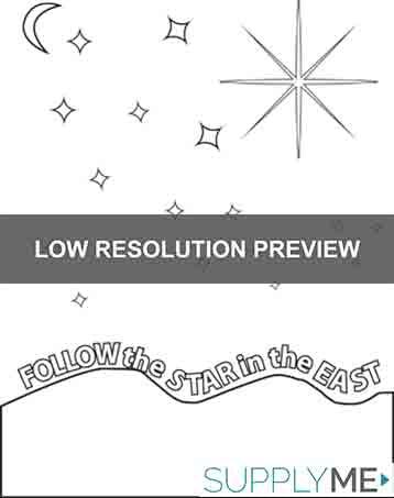Follow The Star - Printable Birth of Jesus Coloring Page for Kids