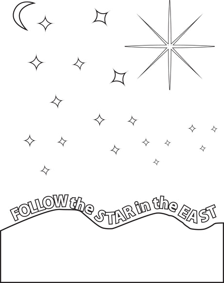 Follow The Star - FREE Printable Birth of Jesus Coloring Page for Kids