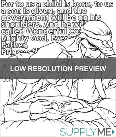 Printable Mary, Joseph, & Baby Jesus Christmas Coloring Page for Kids