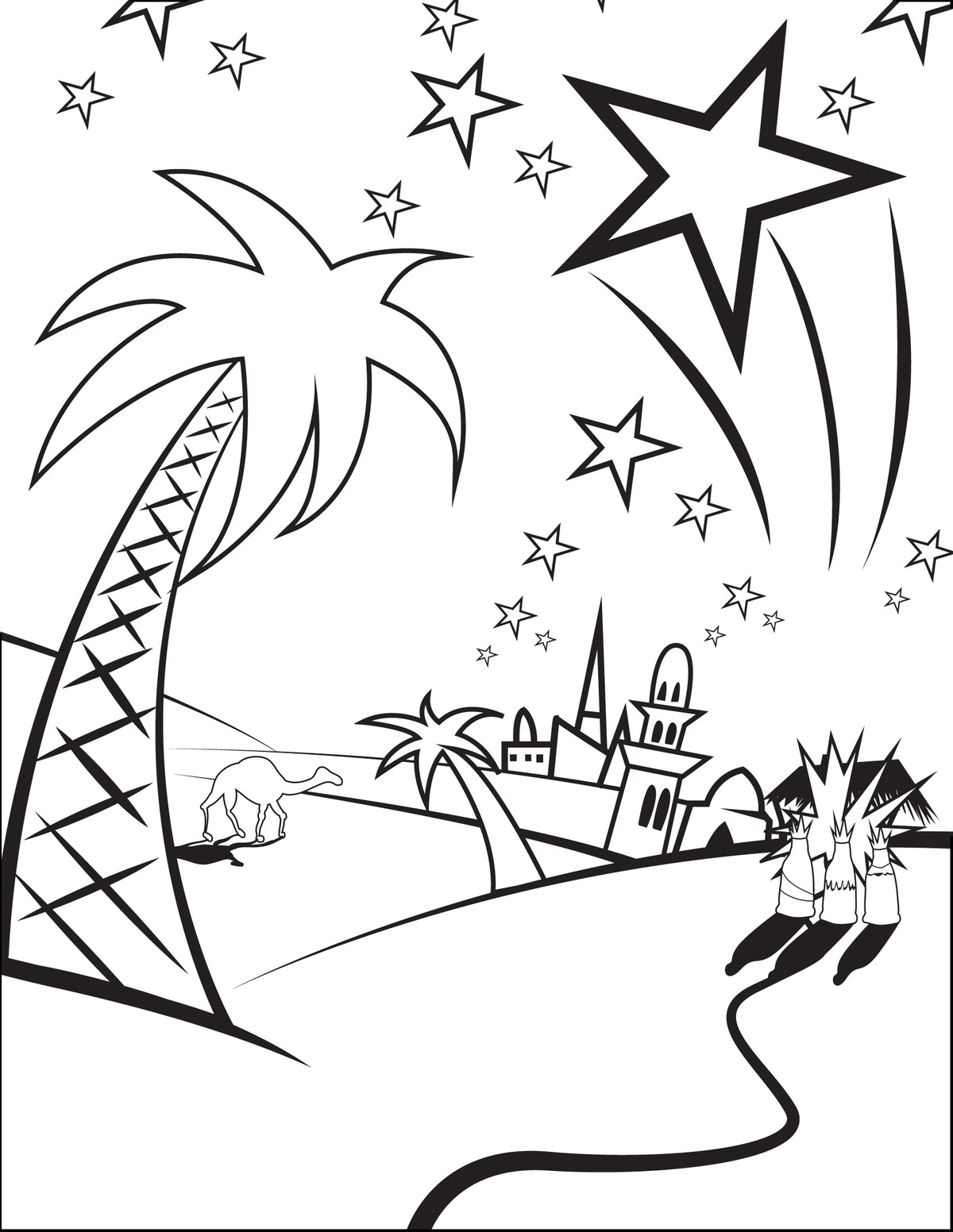 FREE Printable Three Wise Men Coloring Page for Kids