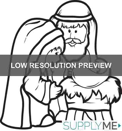 Printable Mary, Joseph, & Baby Jesus Coloring Page for Kids