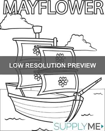 Printable Mayflower Coloring Page for Kids #3