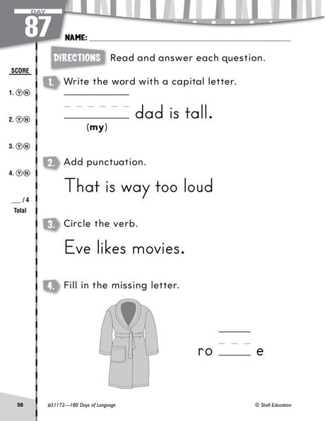Practice, Assess, Diagnose: 180 Days of Language for Kindergarten