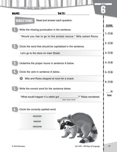 Practice, Assess, Diagnose: 180 Days of Language for Fourth Grade