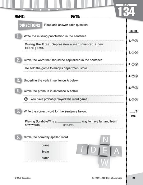 Practice, Assess, Diagnose: 180 Days of Language for Fourth Grade