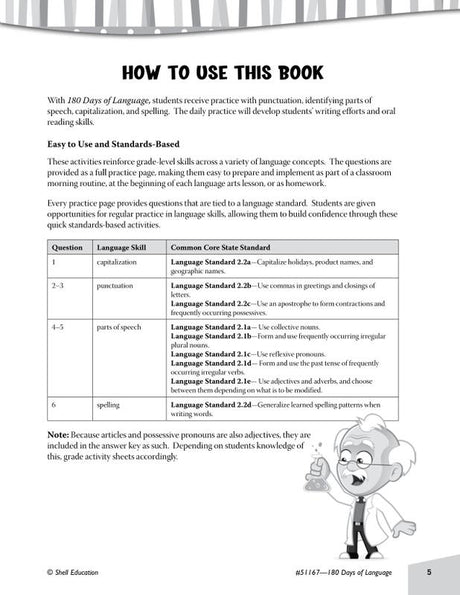 Practice, Assess, Diagnose: 180 Days of Language for Second Grade