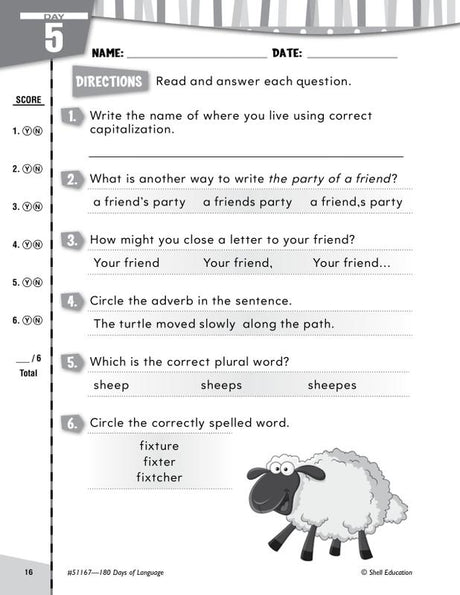 Practice, Assess, Diagnose: 180 Days of Language for Second Grade