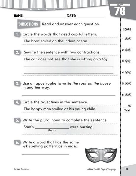 Practice, Assess, Diagnose: 180 Days of Language for Second Grade