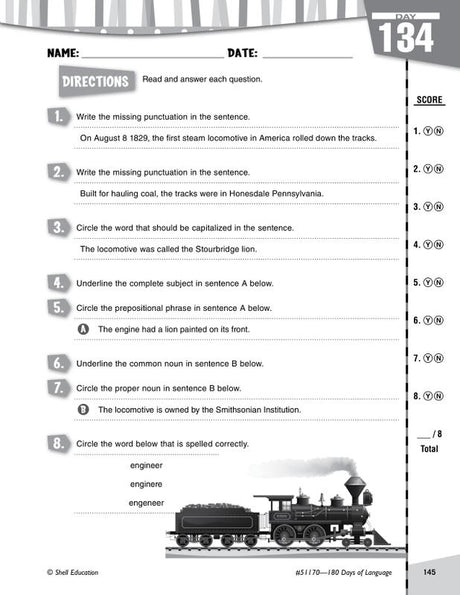 Practice, Assess, Diagnose: 180 Days of Language for Fifth Grade