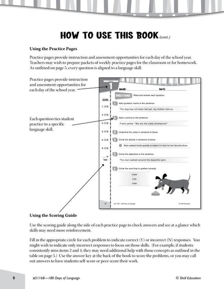 Practice, Assess, Diagnose: 180 Days of Language for Third Grade