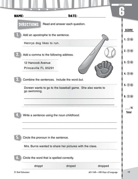 Practice, Assess, Diagnose: 180 Days of Language for Third Grade