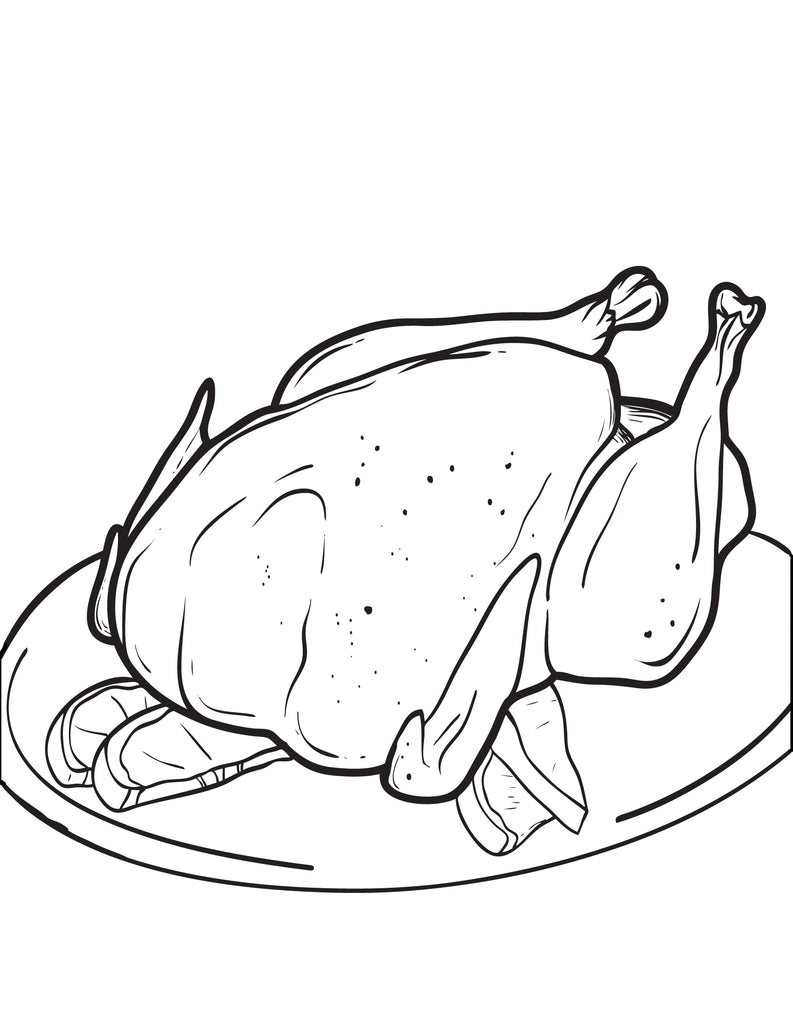 FREE Printable Cooked Thanksgiving Turkey Coloring Page for Kids