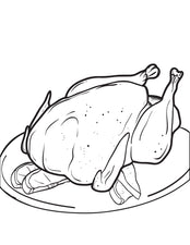 FREE Printable Cooked Thanksgiving Turkey Coloring Page for Kids