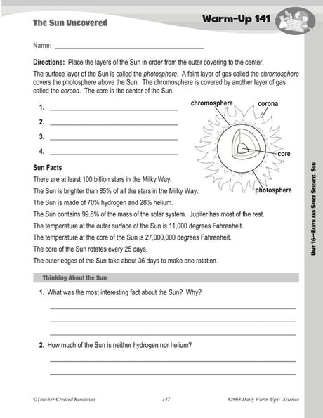 Daily Warm-Ups: Science Grade 3