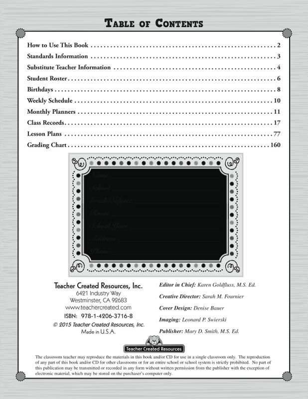 Chalkboard Brights Teacher Plan and Record Book