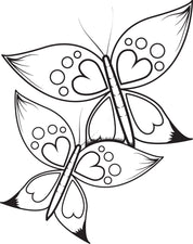 Butterflies With Heart Wings Coloring Page