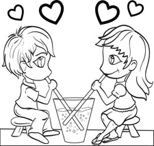 Valentine's Day Couple Coloring Page #3