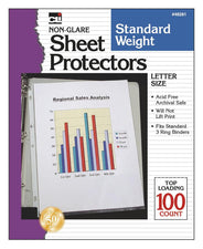 Non-Glare Sheet Protectors, 100 Per Box