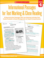 Informational Passages for Text Marking & Close Reading: Grade 4