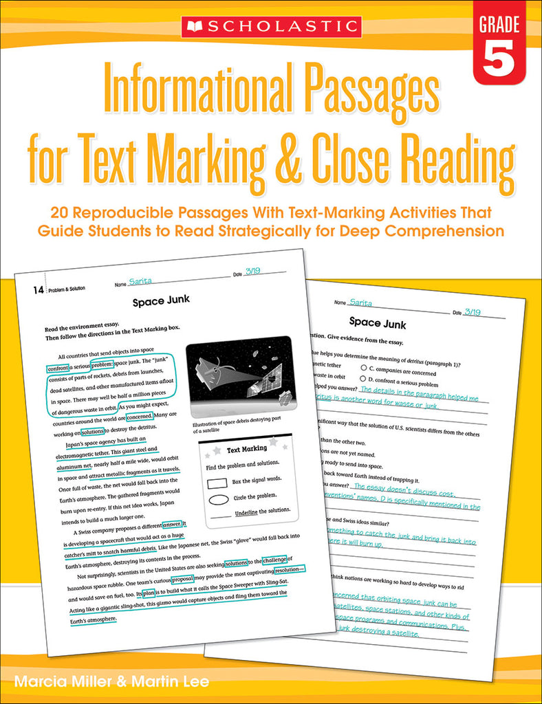 Informational Passages for Text Marking & Close Reading: Grade 5
