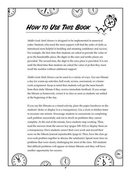 Middle-Gr Math Minutes Gr 6-8