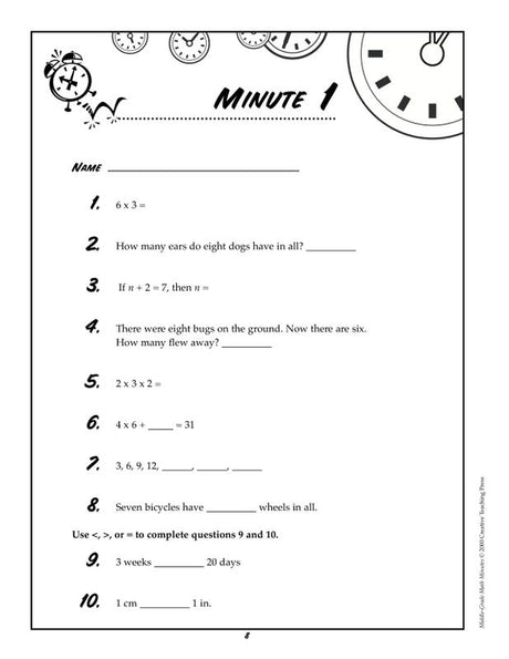 Middle-Gr Math Minutes Gr 6-8