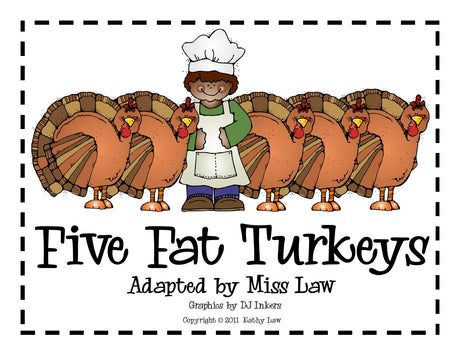 "Five Fat Turkeys" FREE Thanksgiving Subtraction Poem Printable!