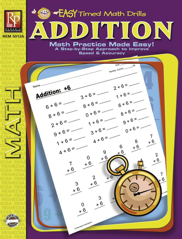 Remedia Publications Easy Timed Math Drills 4 Book Set: Addition ...