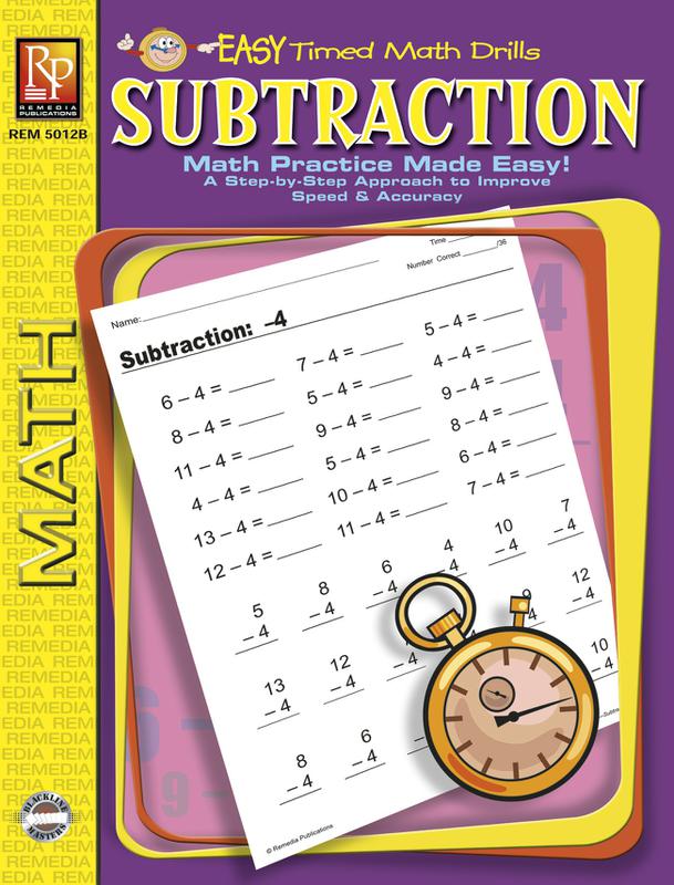 Remedia Publications Easy Timed Math Drills 4 Book Set: Addition ...
