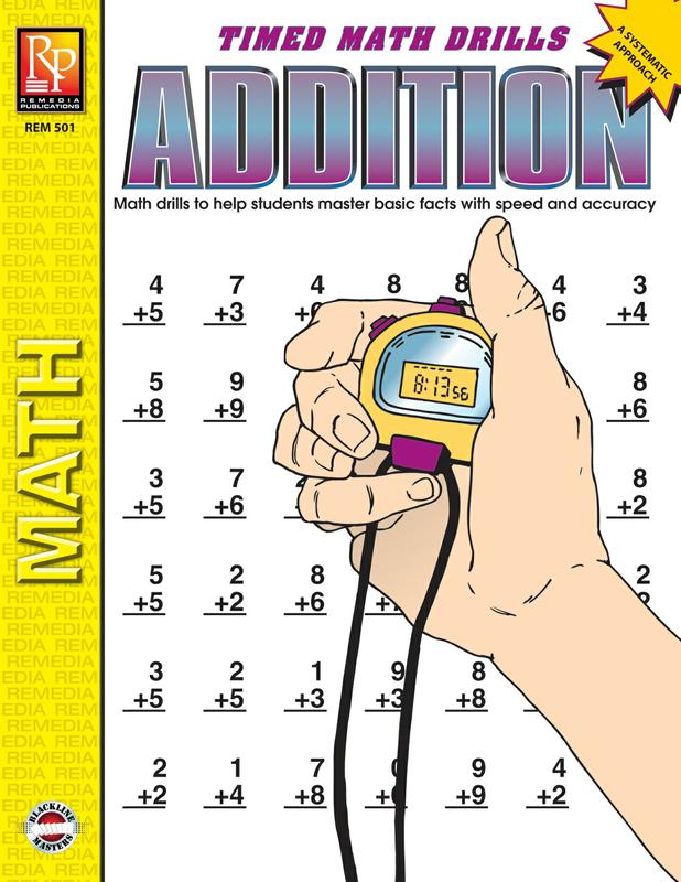 Remedia Publications Timed Math Drills Addition Activity Book | REM501 ...