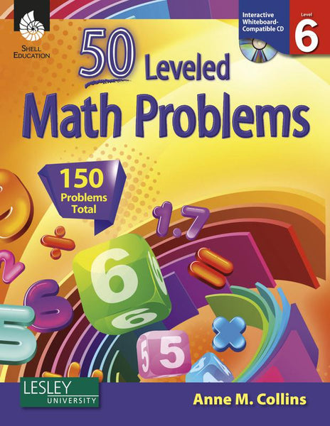 Shell Education 50 Leveled Math Problems Activity Book With CD, Level 6 ...